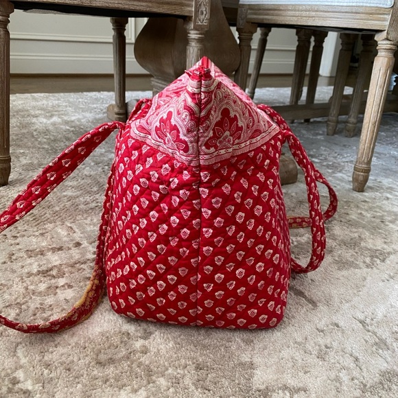Vera Bradley Red Quilted Tote Bag - Picture 2 of 7